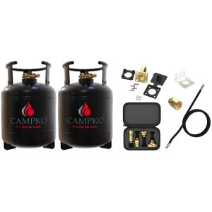 2 x CAMPKO Återfyllningsbar Gasflaska 22L Paket