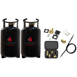2 x CAMPKO Återfyllningsbar Gasflaska 30L Paket