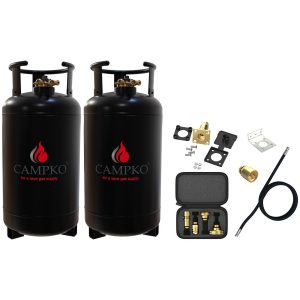 2 x CAMPKO Återfyllningsbar Gasflaska 36L Paket