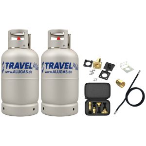 2 x Alugas Återfyllningsbar Gasflaska 33,3L Paket