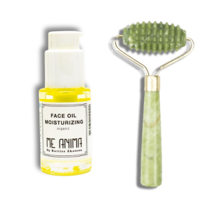 Face Oil Moisturizing + Grön roller med taggar