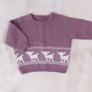 Stickad tröja Bambi – garnpaket i Bluum Pure Eco Baby Wool