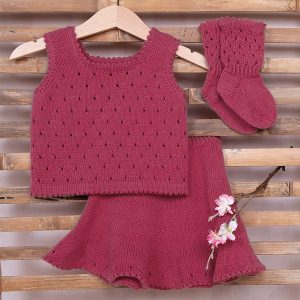 Stickat set Danskjol och topp – garnpaket i Bluum Soft Merino Ull