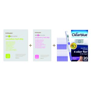 Bundle med Clearblue Advanced Digital ägglossningstest (20 st) + Nya Smile Reader testset