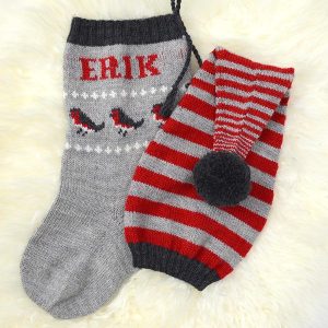 Stickad Tomteluva och Julstrumpa Domherre – garnpaket i Bluum Pure Eco Baby Wool