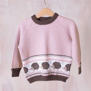 Stickad tröja Igelkott i trädgården – garnpaket i Bluum Soft Merino Ull