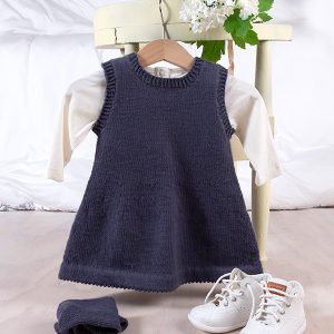 Stickad tunika med hårband – garnpaket i Bluum Soft Merino Ull