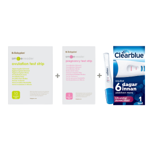 Bundle med Clearblue Ultratidigt Avancerat Graviditetstest (1 st) + Nya SmileReader testset